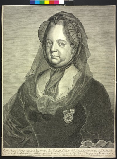 Den hellige romerske kejserinde Maria Theresia (kobberstik) af Johann Christoph von Reinsperger