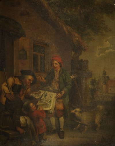 The Village Printseller (olie på kobber) af Johann Conrad Seekatz