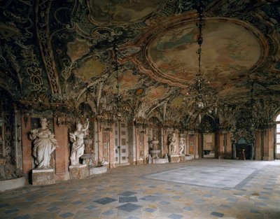 Udsigt over den store salon af slottet Weissenstein, arkitekt Johann Dientzenhofer (1663-1726) 1714 Pommersfelden, Tyskland af Johann Dientzenhofer