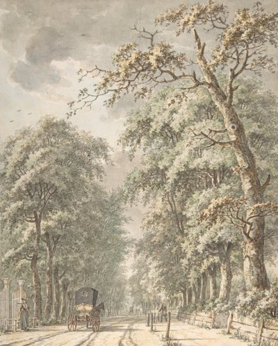 Amstelveen Road fra Amsterdam mod Amstelveen, midten af ​​det 18.-slutningen af ​​det 18. århundrede. af Johann Edler Goll van Franckenstein