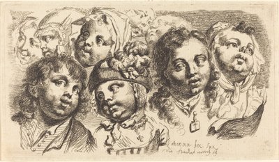 Ni børnehoveder af Johann Eleazar Schenau
