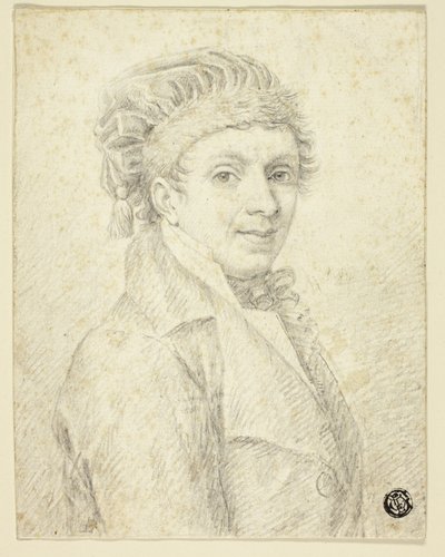 Buste af mand i hat af Johann Elias Ridinger