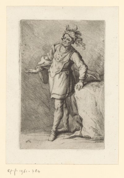 Stående kriger med fjerbaseret baret Soldiers of Classical Antiquity (serietitel) af Johann Elias Ridinger
