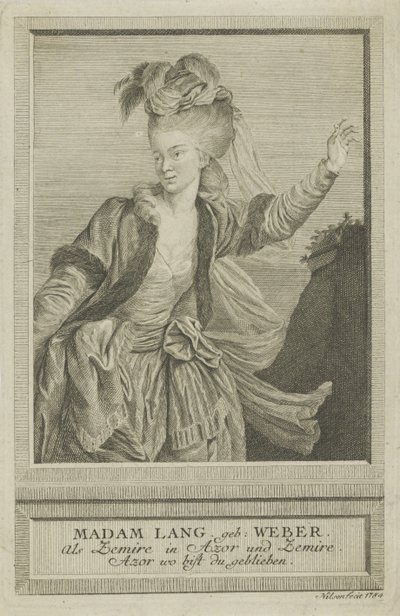 Aloisia Lange, født Weber 1760-1839 som Zemire, 1784. af Johann Esaias Nilson
