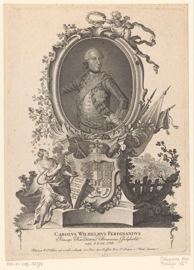 Portræt af Karel Willem Ferdinand af Brunswick-Wolfenbüttel af Johann Esaias Nilson