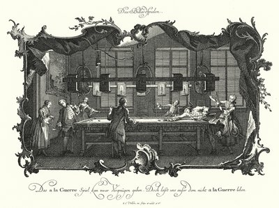The Game of Billard (gravering) af Johann Esaias Nilson