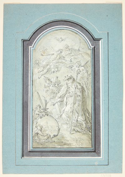 Danish: Knælende biskop ophøjes til helgen af Johann Evangelist Holzer