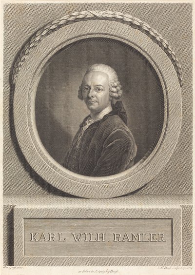 Karl Ramler af Johann Friedrich Bause after Anton Graff