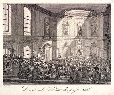 East India House, London, 1808 af Johann Friedrich Boettger