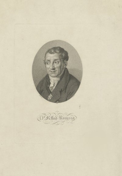 Portræt af Friedrich Ludwig Kreysig 1770-1839, 1826. af Johann Friedrich Bolt