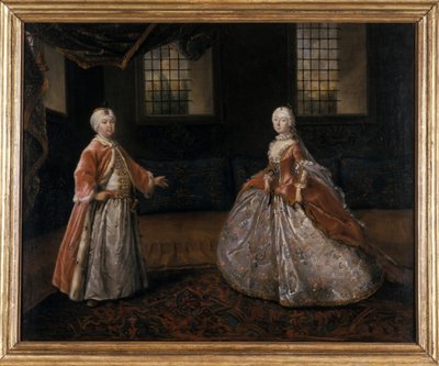 Portræt af hertug Friedrich III af Sachsen-Gotha-Altenburg og hertuginde Luise-Dorothee, 1760 af Johann Friedrich Loeber