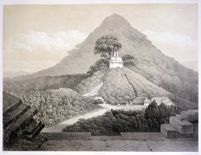 Malerisk udsigt ved Korstemplet, Palenque, plade 20 fra 