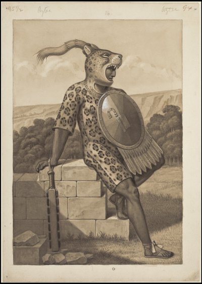 En samling af Waldecks originale kunstværk fra Mesoamerica, boks 3 af 22 af Johann Friedrich Maximilian von Waldeck
