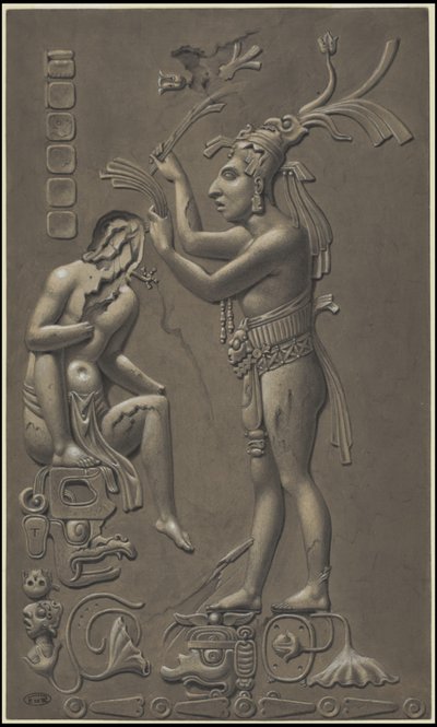En samling af Waldecks originale kunstværk fra Mesoamerica, boks 4 af 22 af Johann Friedrich Maximilian von Waldeck