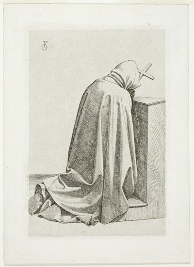 Knælende pilgrim med kors og bog af Johann Friedrich Overbeck