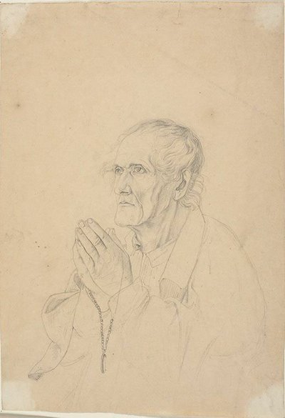 Gammel mand beder af Johann Friedrich Overbeck