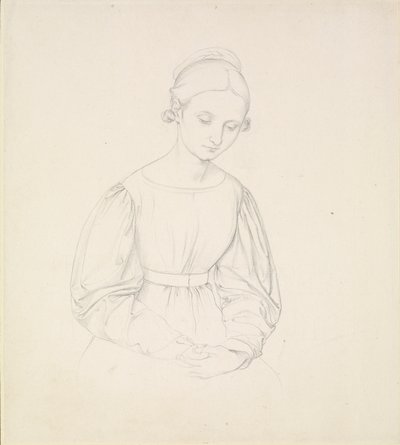 Portræt af kunstnerens hustru, Nina, c1830 af Johann Friedrich Overbeck