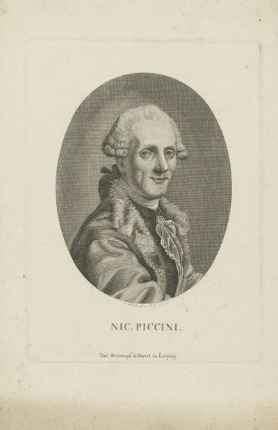 Portræt af komponisten Niccolò Piccinni 1728-1800, ca. 1790. af Johann Friedrich Schröter