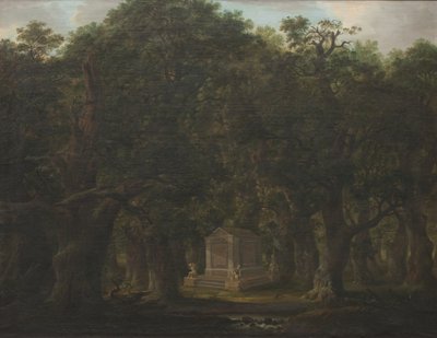 Monument i en Egeskov af Johann Friedrich Weitsch