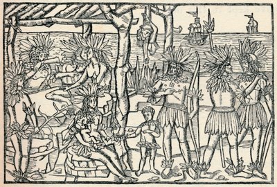 Den første repræsentation af folket i den nye verden, 1505, 1912 af Johann Froschauer