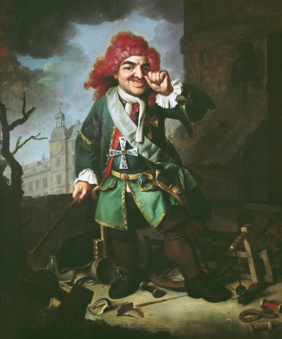 Portræt af Clemens Perkeo, nar ved hoffet i Heidelberg af Johann Georg Dathan