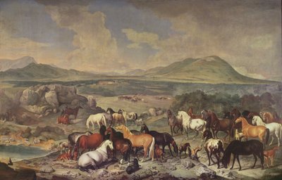 The Imperial Stud med Lipizzaner-heste af Johann Georg Hamilton