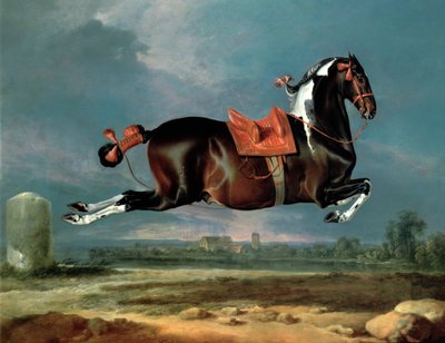 Den fernisfarvede hest "Cehero" rejser sig af Johann Georg Hamilton