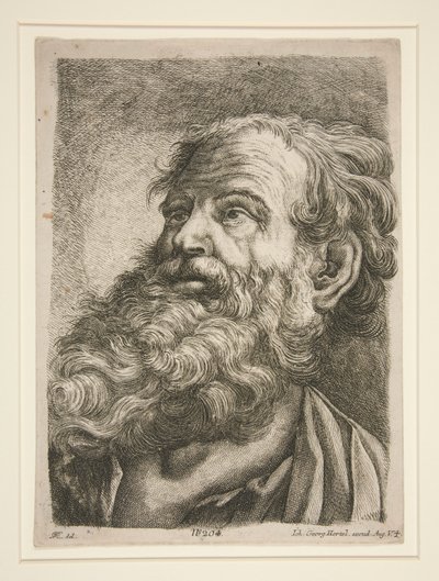 Mandligt overhoved (for en apostel?) af Johann Georg Hertel