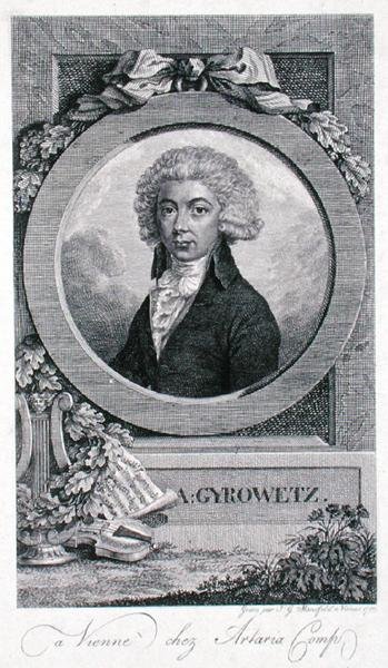 Adalbert Gyrowetz (1763-1850) 1793 (gravering) af Johann Georg Mansfeld