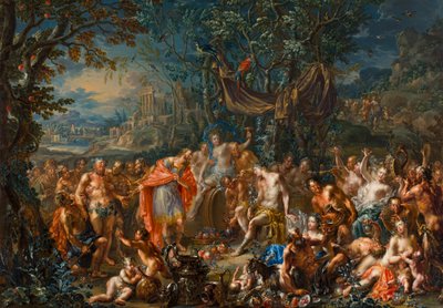 Bacchus og kong Midas af Johann Georg Platzer