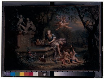 Narcissus reflekteret i en brønd af Johann Georg Platzer