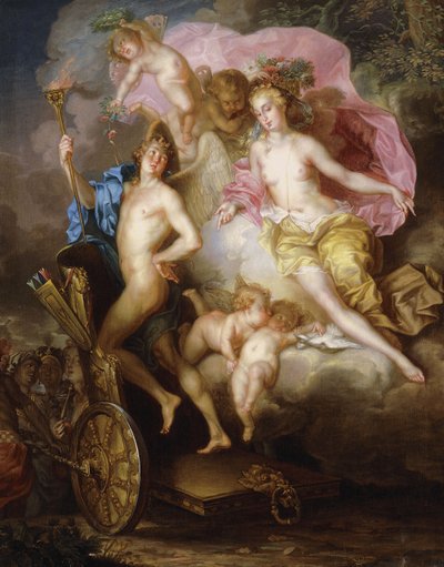 Venus og Amors triumf med Amors vogn, af Johann Georg Platzer