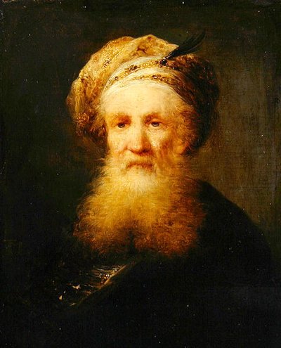 Hoved af en orientalsk mand, ca. 1759-62 (olie på træ) af Johann Georg Trautmann