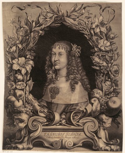 Portræt af Erdmuthe Sophia, markgrevin af Brandenburg-Bayreuth af Johann Georg Waldreich
