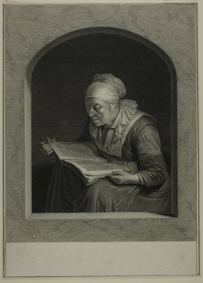 La Liseuse (En kvinde, der læser) af Johann Georg Wille