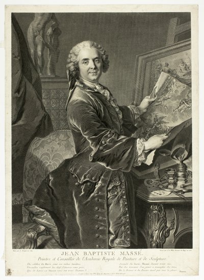 Portræt af Jean Baptiste Massé af Johann Georg Wille