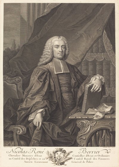 Nicolas Rene Berryer af Johann Georg Wille after Jean François Delyen
