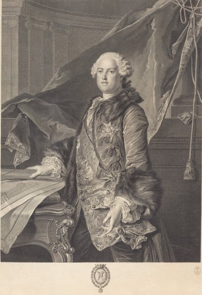 Markis af Marigny af Johann Georg Wille after Louis Tocqué