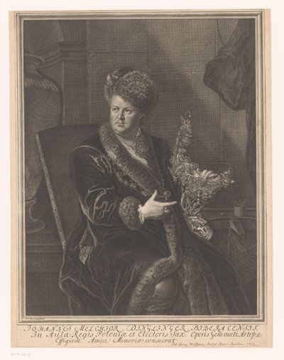 Portret van goudsmid Johann Melchior Dinglinger af Johann Georg Wolffgang