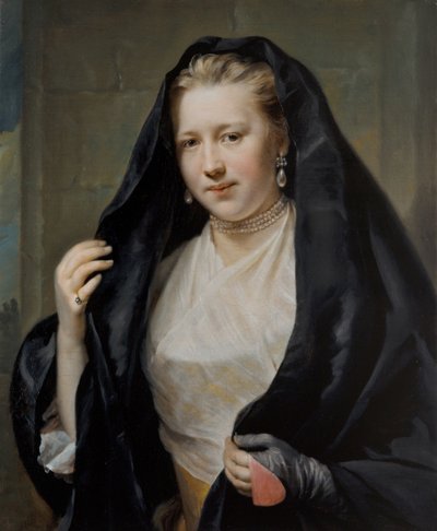 Portræt af en elegant dame af Johann Georg Ziesenis