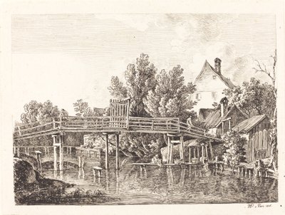 Den lille Isar gangbro af Johann Georg von Dillis