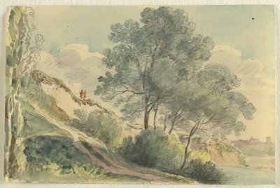 En skråning ved Isar med træer af Johann Georg von Dillis