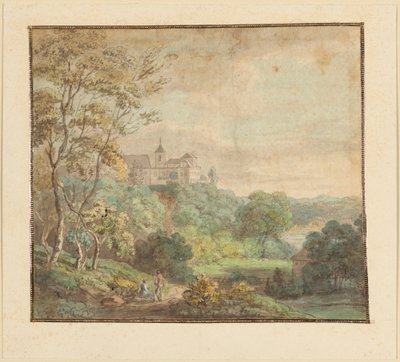 Landskab med slot af Johann Georg von Dillis