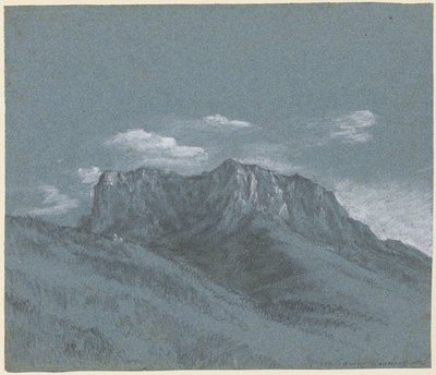 Rauschberg, ca. 1800 (sort kridt, grafit og hvid gouache) af Johann Georg von Dillis