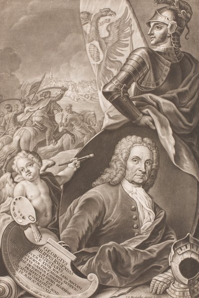 Portræt af Georg Philipp Rugendas 1666-1742, ca. 1745. af Johann Gottfried Haid