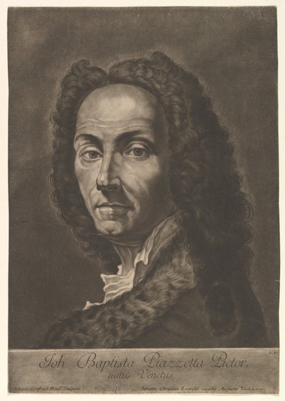 Portræt af Giovanni Battista Piazzetta, begyndelsen af ​​det 18. århundrede. af Johann Gottfried Haid