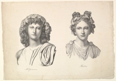 Melpomene og Thalia, 1823-26. af Johann Gottfried Schadow
