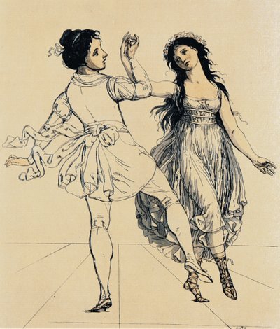 Danseparret Maria og Salvatore Viganò, ca 1797 af Johann Gottfried Schadow