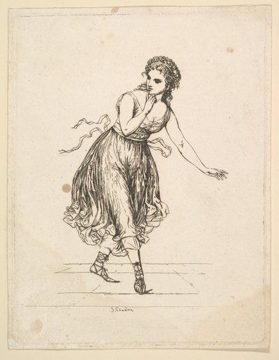 Woman Alone, fra serien The Dancing Pair Vigano.n.d. af Johann Gottfried Schadow