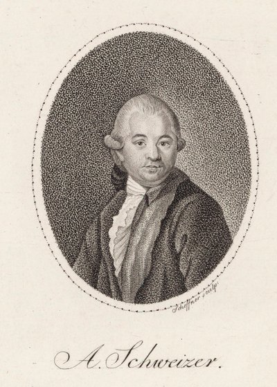Portræt af komponisten Anton Schweitzer 1735-1787, 1785. af Johann Gottfried Scheffner